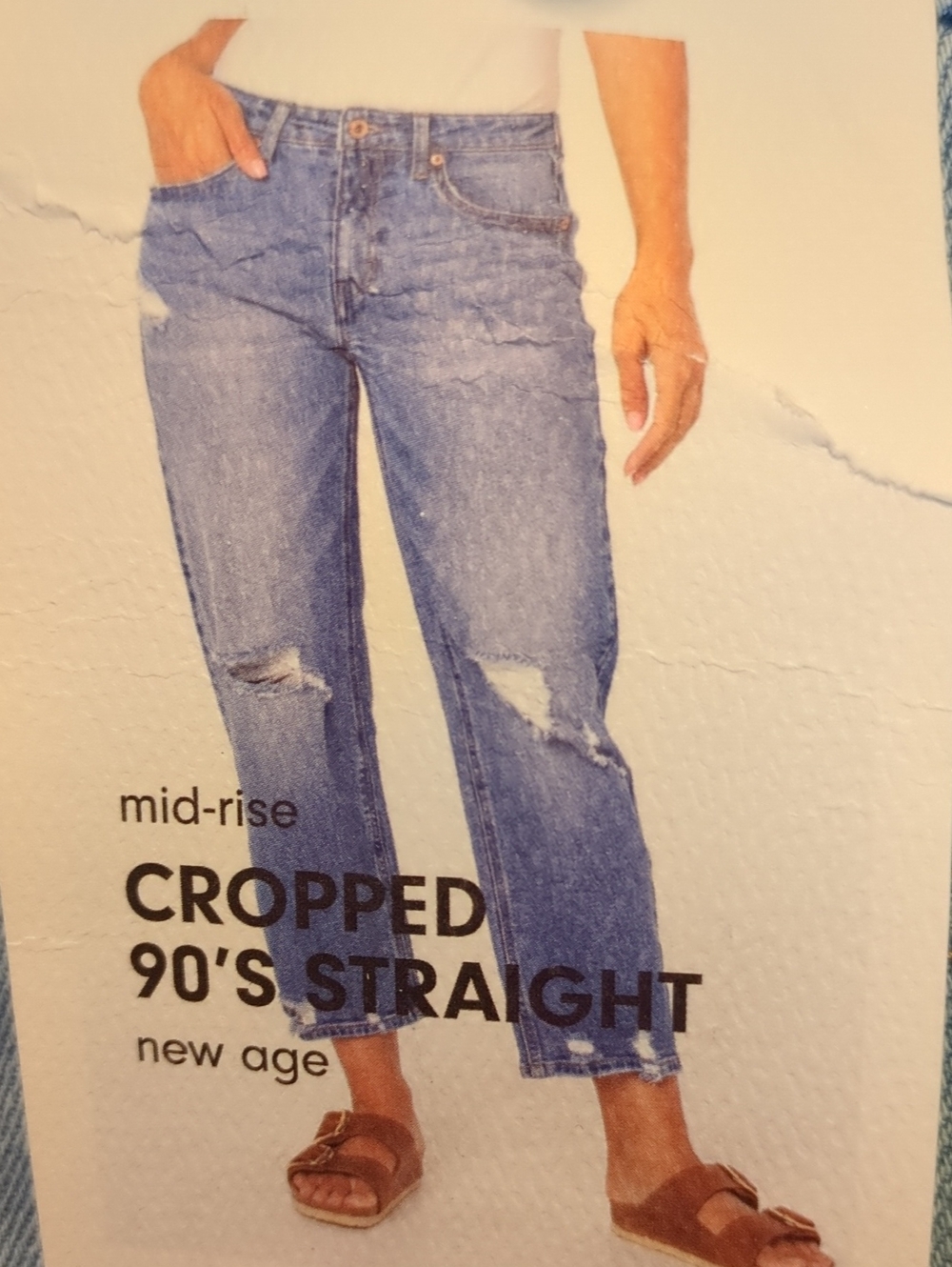 Cropped Straight Jeans - Midrise REgeneration Celebrity Pink Light Blue Womens